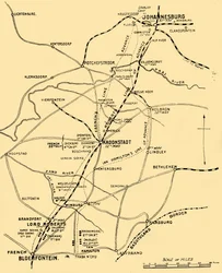 Map Showing the Lines of Advance from Bloemfontein to Pretoria