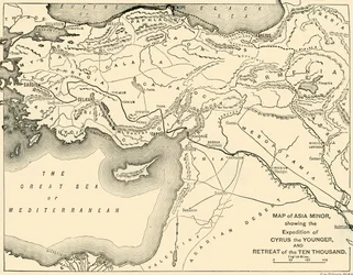 Map of Asia Minor, Expedition of Cyrus the Younger, and Retreat of the Ten Thousand
