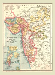 Map of Bombay, Berar, and part of Central India, 1902