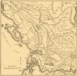 Map of Epirus and Western Greece, 1890