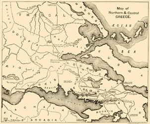 Map of Northern & Central Greece, 1890