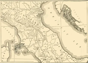 Map of Northern and Central Italy, 1890
