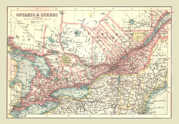 Map of Ontario and Quebec
