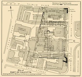 Map of Part of Calcutta Showing Old Fort William in Relation to Existing Buildings