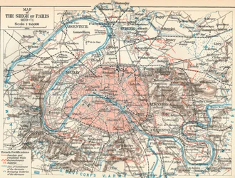 Map of The Siege of Paris, 1870-71, 1907