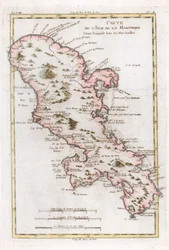Map of the Caribbean Island of Martinique