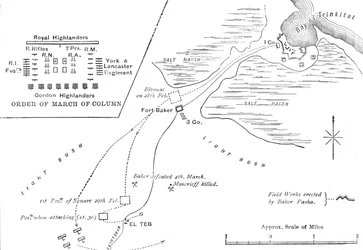 Map of the March to El Teb, February 28-29, 1884, c1881-85