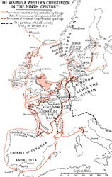 Map of the Vikings & Western Christendom in the Ninth Century
