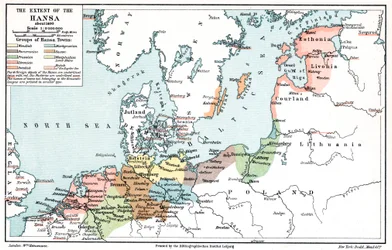 Map of the Extent of the Hanseatic League
