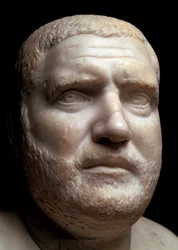 Marble portrait bust of the Roman Emperor Balbinus