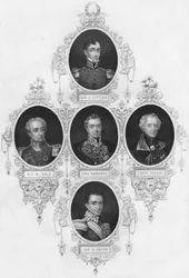 Medallion portraits of British military figures, mid 19th century