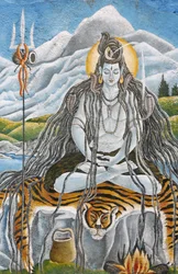 Meditating Shiva with Naja snakes, Pashupatinah, Kathmandu, Nepal