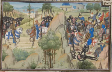 Meeting of Conrad III of Germany and Louis VII of France, Miniature from the Historia by William of Tyre
