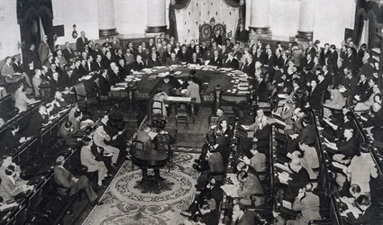 Meeting of the SDN or the League of Nations on 10/06/1929 in the Senate Palace in Madrid, Spain