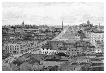 Melbourne Looking East, Victoria, Australia, 1886
