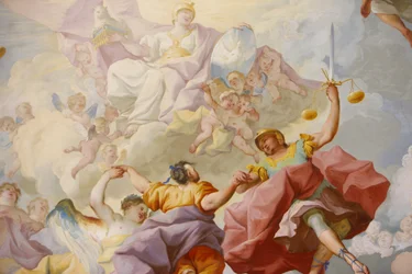 Melk Abbey library fresco: Justice by Paul Troger 1732, Melk, Austria