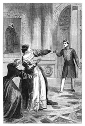 Miguel I of Portugal 1802-1860 attacking his sister, c1895