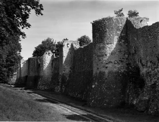 Military architecture: the walls of the medieval city of Provins (Seine and Marne) built between the 11th and 13th century.