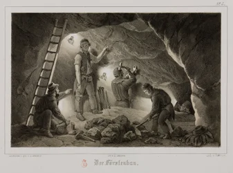 Mining, Metal Ores Miners, Germany, c 1851