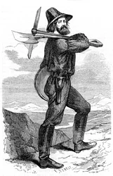 Mining prospector in the Californian gold fields