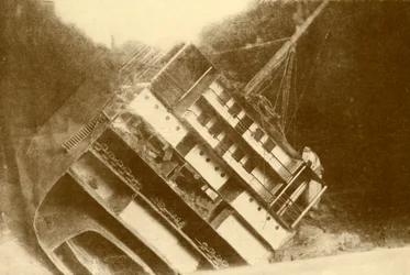Model Showing The Laurentic As She Originally Lay, 120 Feet Below The Surface