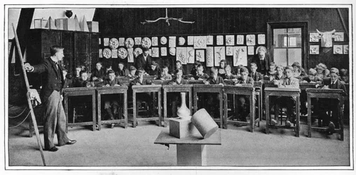 Model drawing at a Higher Grade school, London, c1900