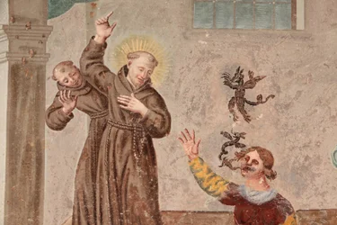 Monastery of Saorge 18th-century fresco depicting the life of St Francis of Assisi, Saorge, France