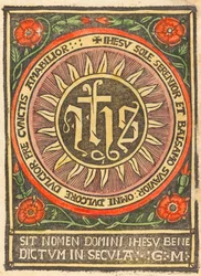 Monogram JHS in a Flaming Circle