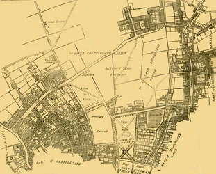 Moorfields and its Neighbourhood From a Map of about 1720, c. 1872.