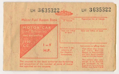 Motor Fuel Ration Book, c1973