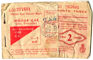 Motor fuel ration book, 1957