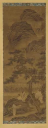 Mountain Landscape: Three Poets and an Attendant Under a Pine Tree