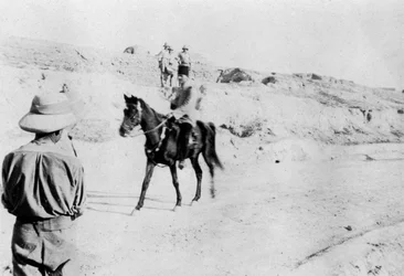Mounted Turkish Officer Leaving Mosul, Mesopotamia, WWI