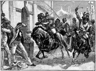 Mounted Rebel Sepoys Charging Through the Streets of Delhi, Indian Mutiny