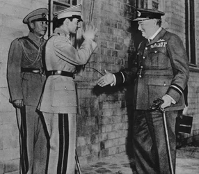 Mr. Churchill is Greeted by the Shah of Persia, 1943