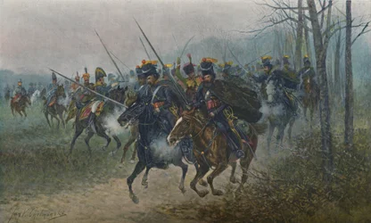 Napoleon and His Staff Surprised By Cossacks, 1812