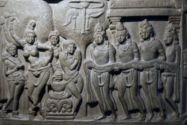 National Museum of India, Delhi. Scenes from Buddha