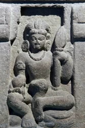 National museum of India, Delhi. Karttikeya. Gupta, 6th century A.D., Varanasi (Uttar Pradesh). Stone. (Detail)