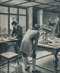 Newton Invents a New Telescope, c1934