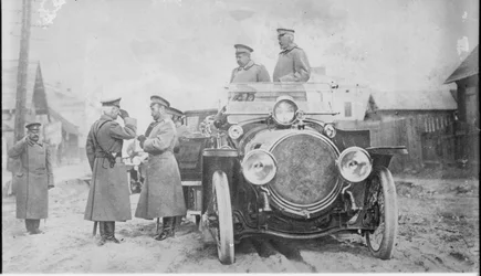 Nicholas II of Russia, Grand Duke Nicholas Nikolaevich and General Count Georgi Bobrinsky at the Front