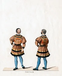 Noblemen, costume design for Shakespeares play, Henry VIII