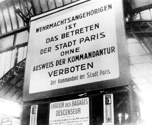 Notice in a Railway Station in German-occupied Paris