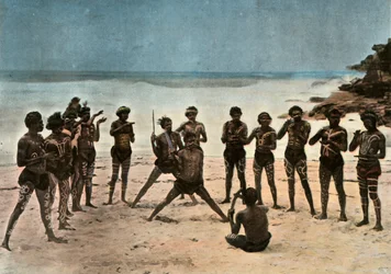 Papua New Guinea. Tribal Papuan Dance, 1900