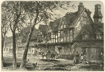 Old Houses Under Warwick Castle, 1898