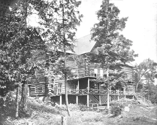 Old Log Cabin, Lake Placid, Adirondacks, New York State, USA, c1900