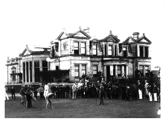 Old Tom Morris Outside the Old Course Clubhouse at St Andrews in Scotland