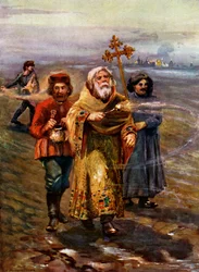 Orthodox Priest Blessing the Soil, Russia