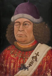 Oswald von Wolkenstein. Frontispiece to the Liederhandschrift B, ca. 1432