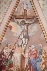Our Lady of Assumption church, The crucifixion, Cordon, France