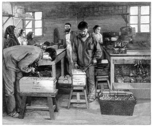 Packing Cartridges into Boxes at Isleten, Near Fluelen, Switzerland